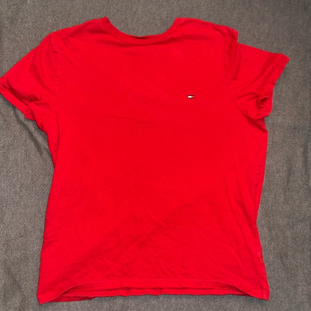 red tommy hilfiger shirt